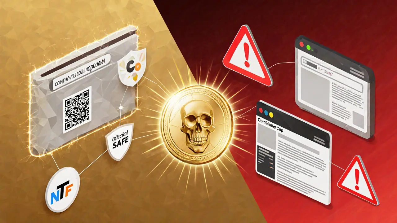 Safe wallet connection vs phishing threats, with a glowing football NFT in the center.