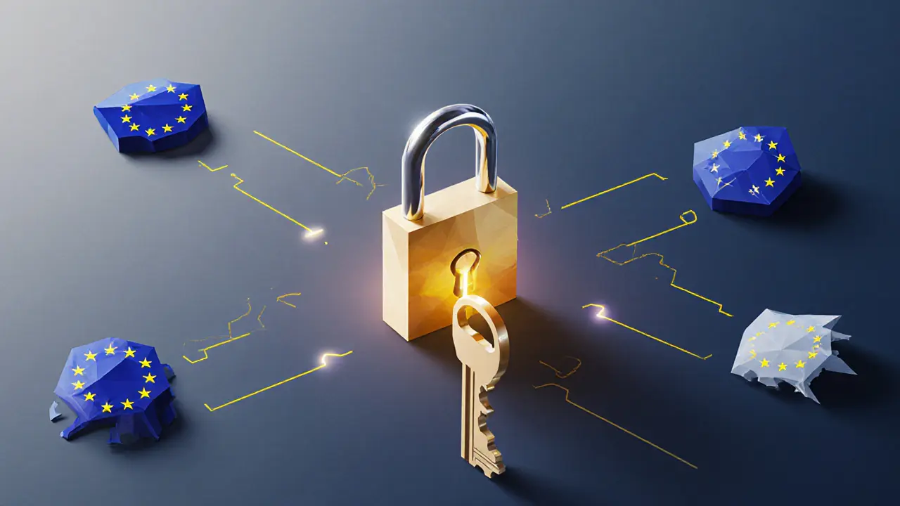 Single key unlocking multiple EU pathways for crypto passport system.