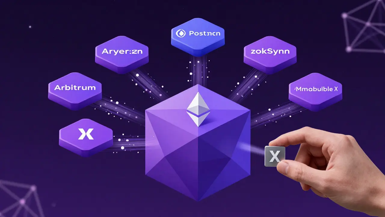 Modular blockchain with Ethereum base and floating Layer 2 networks