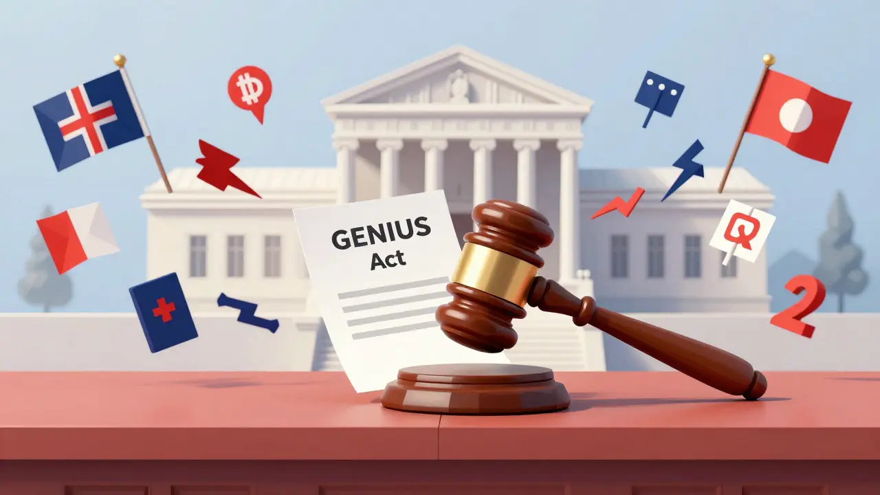 Federal and state crypto regulation conflict in court, low poly style