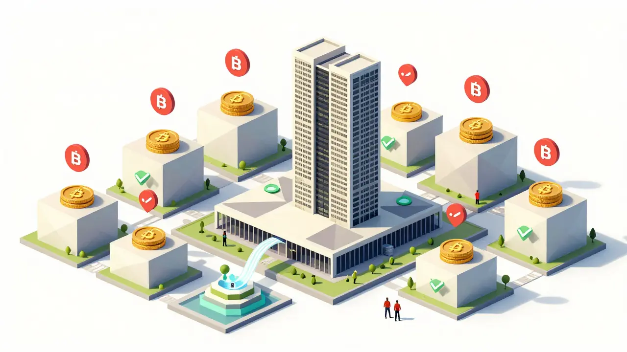 The Central Bank of Brazil's infrastructure with registered and suspended crypto platforms, connected to the DREX system.