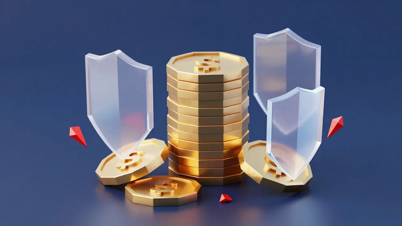 Abstract low poly art depicting staking rewards and slashing risks