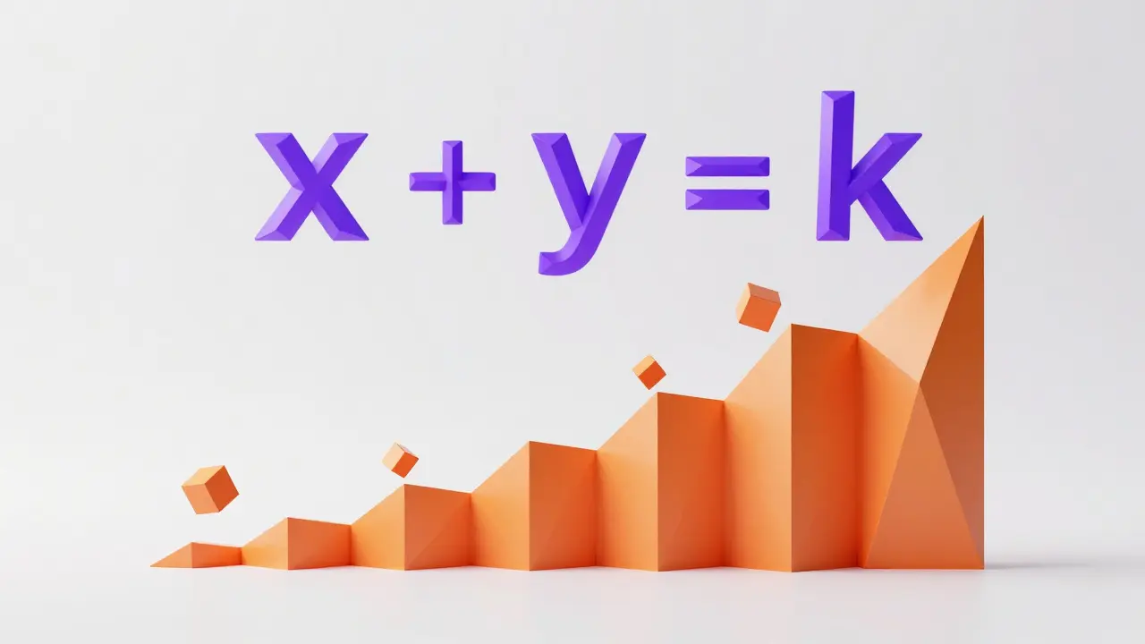 Geometric low poly visualization of the x*y=k AMM pricing formula.