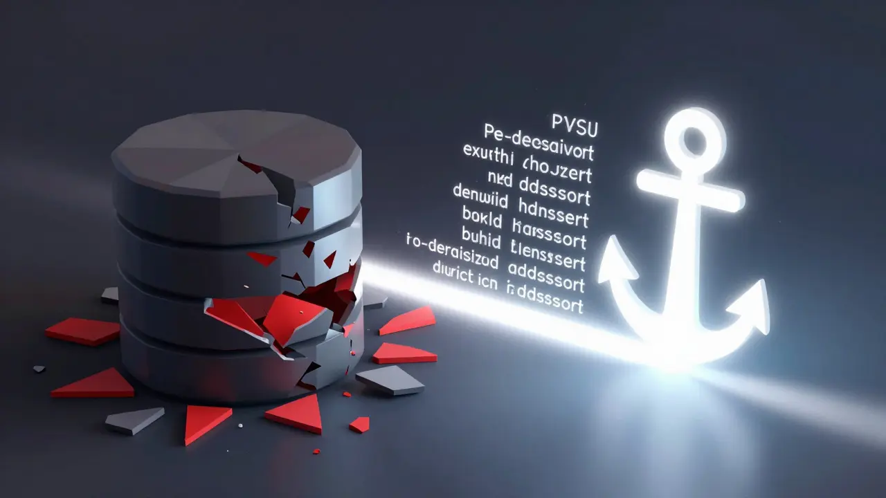 Low poly graphic depicting data recovery via address re-derivation