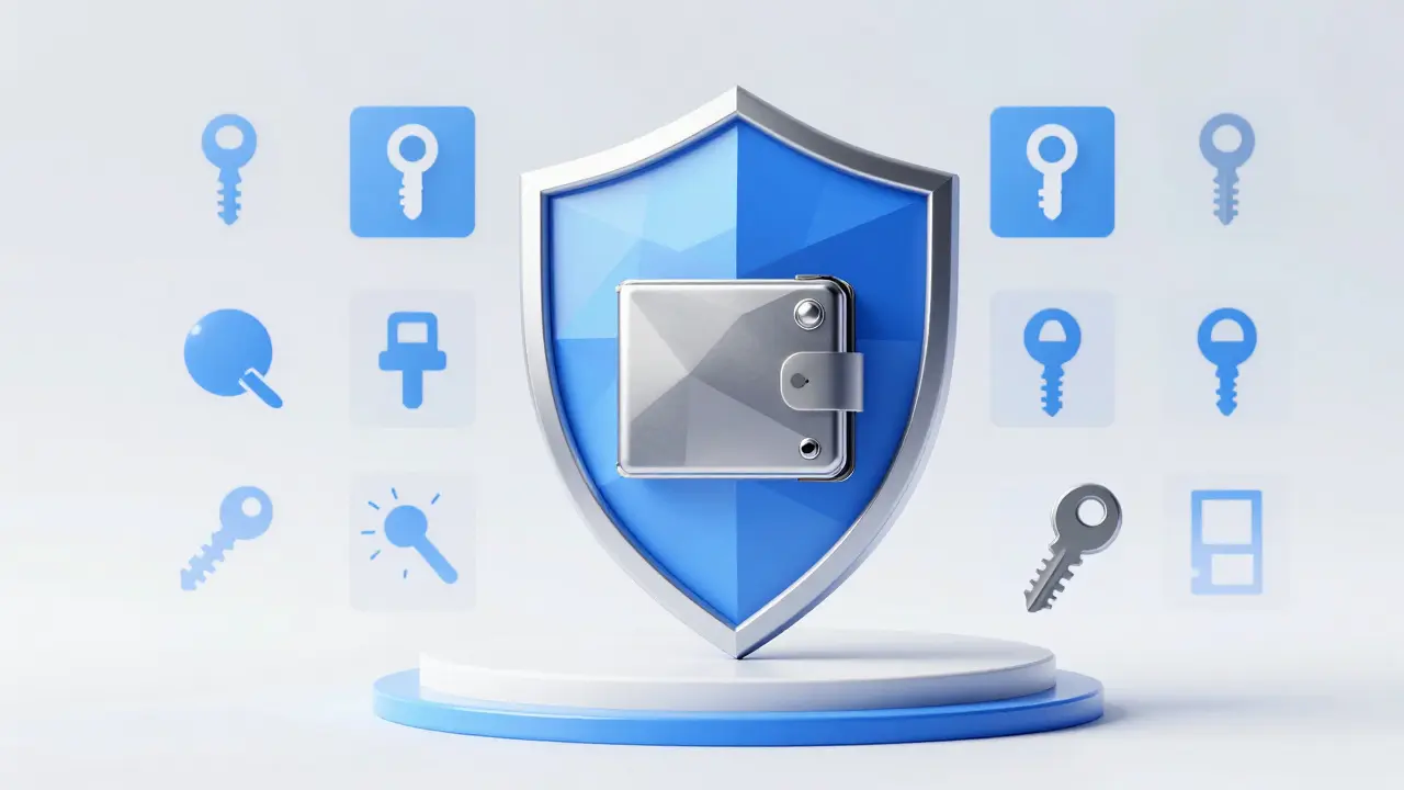 Low poly hardware wallet protected by a geometric security shield