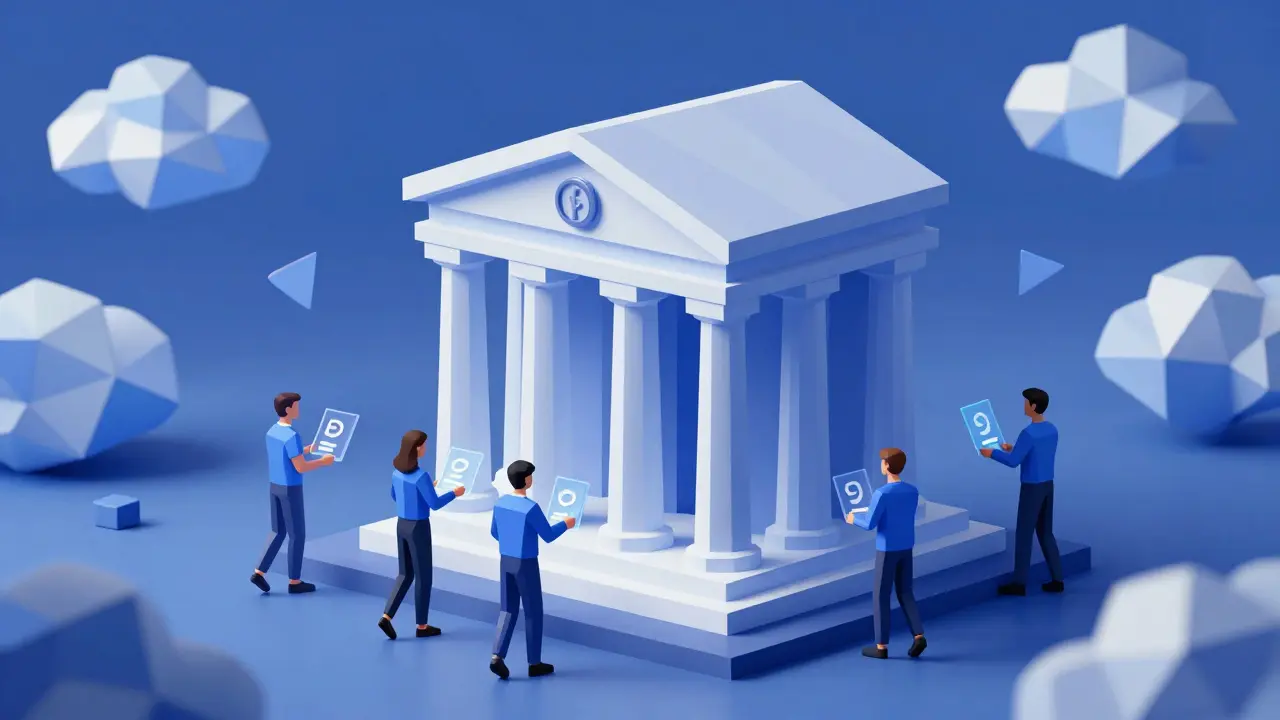 Secure low poly vault representing safe crypto exchanges.