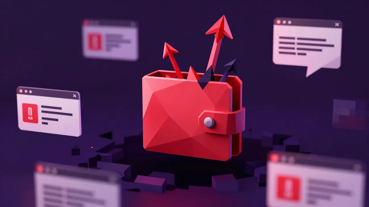 Abstract low poly art showing phishing hooks attacking a digital wallet