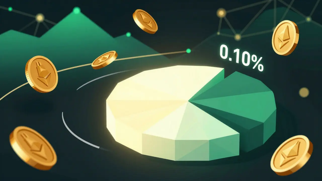 Abstract low poly graphic illustrating low trading fees and savings