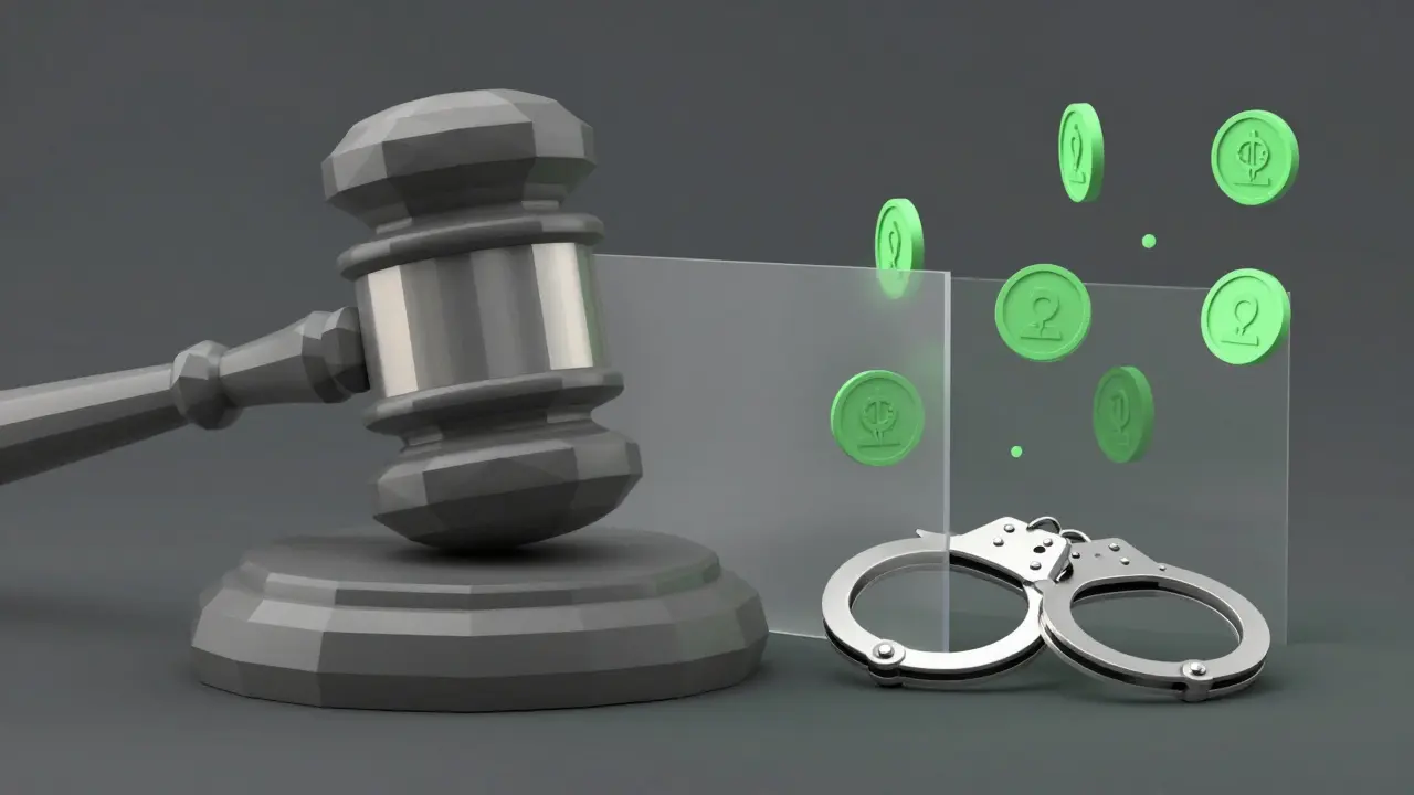 Low poly art contrasting criminal penalties with individual use