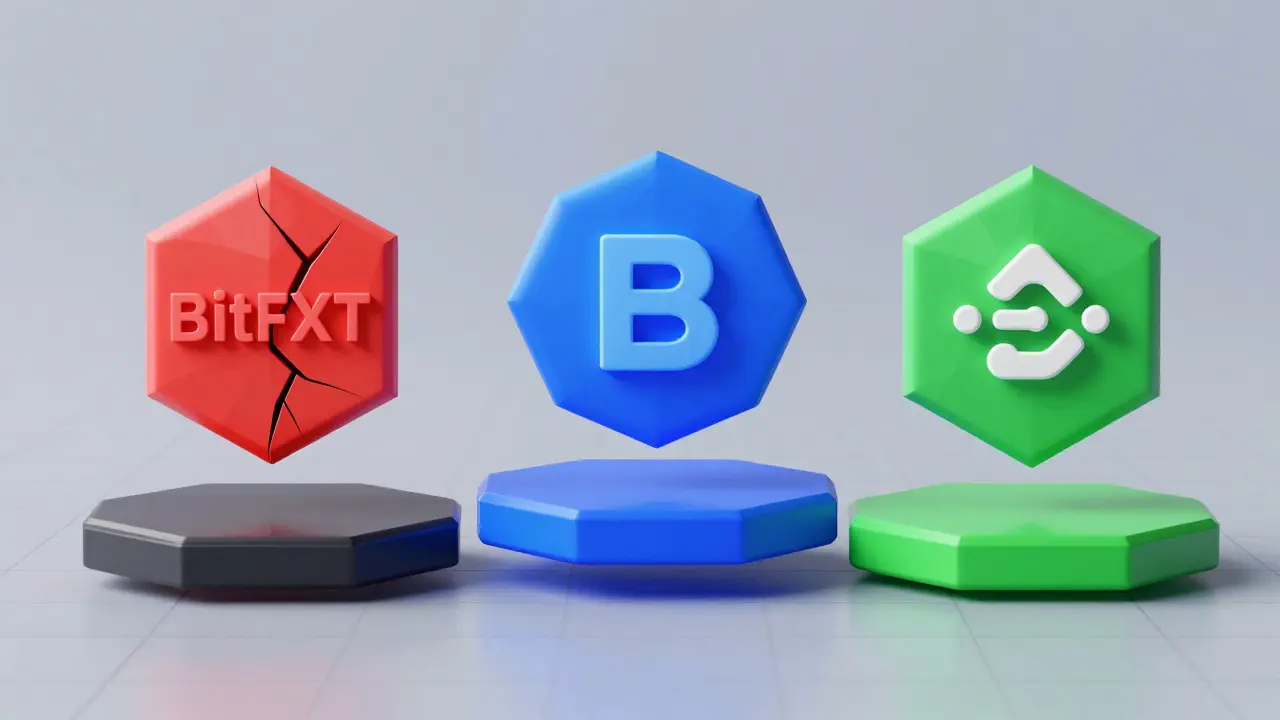 Low poly comparison of safe vs risky crypto apps