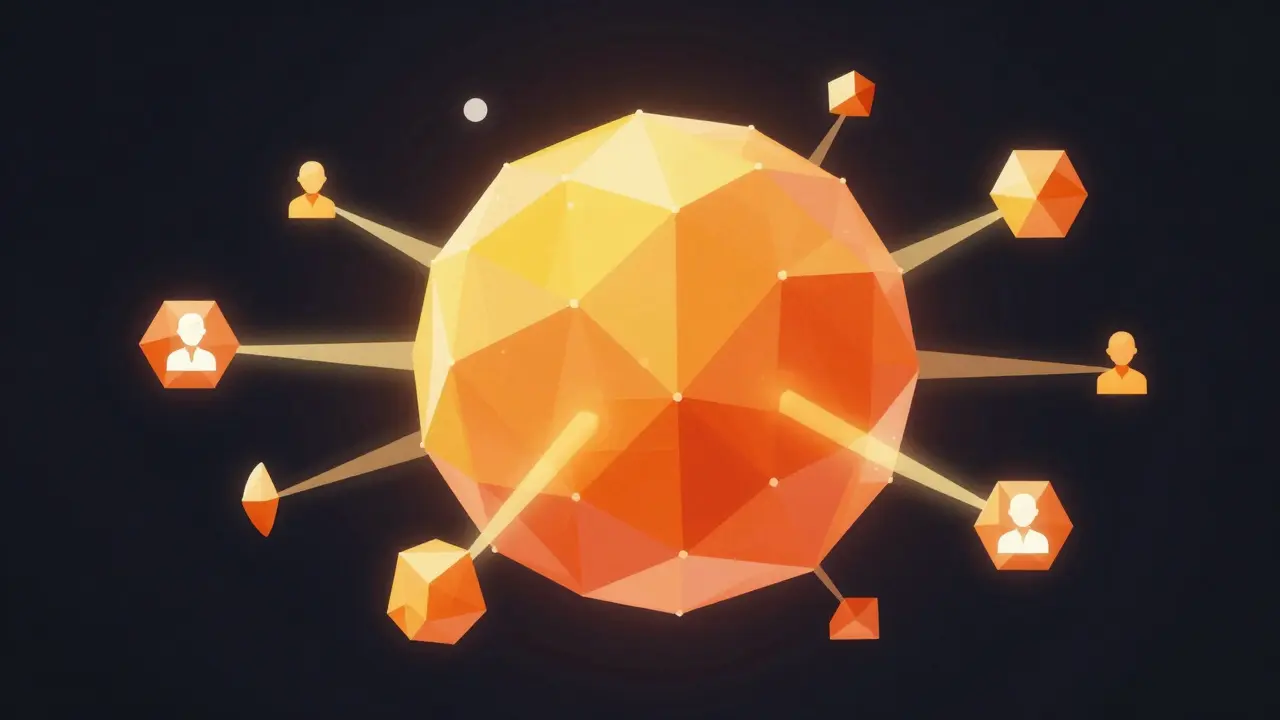 Low poly network showing community voting