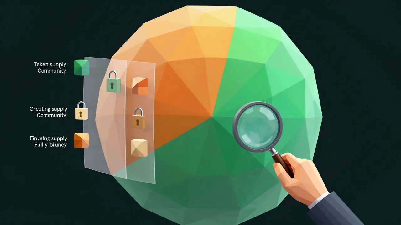 Geometric sphere showing token supply distribution