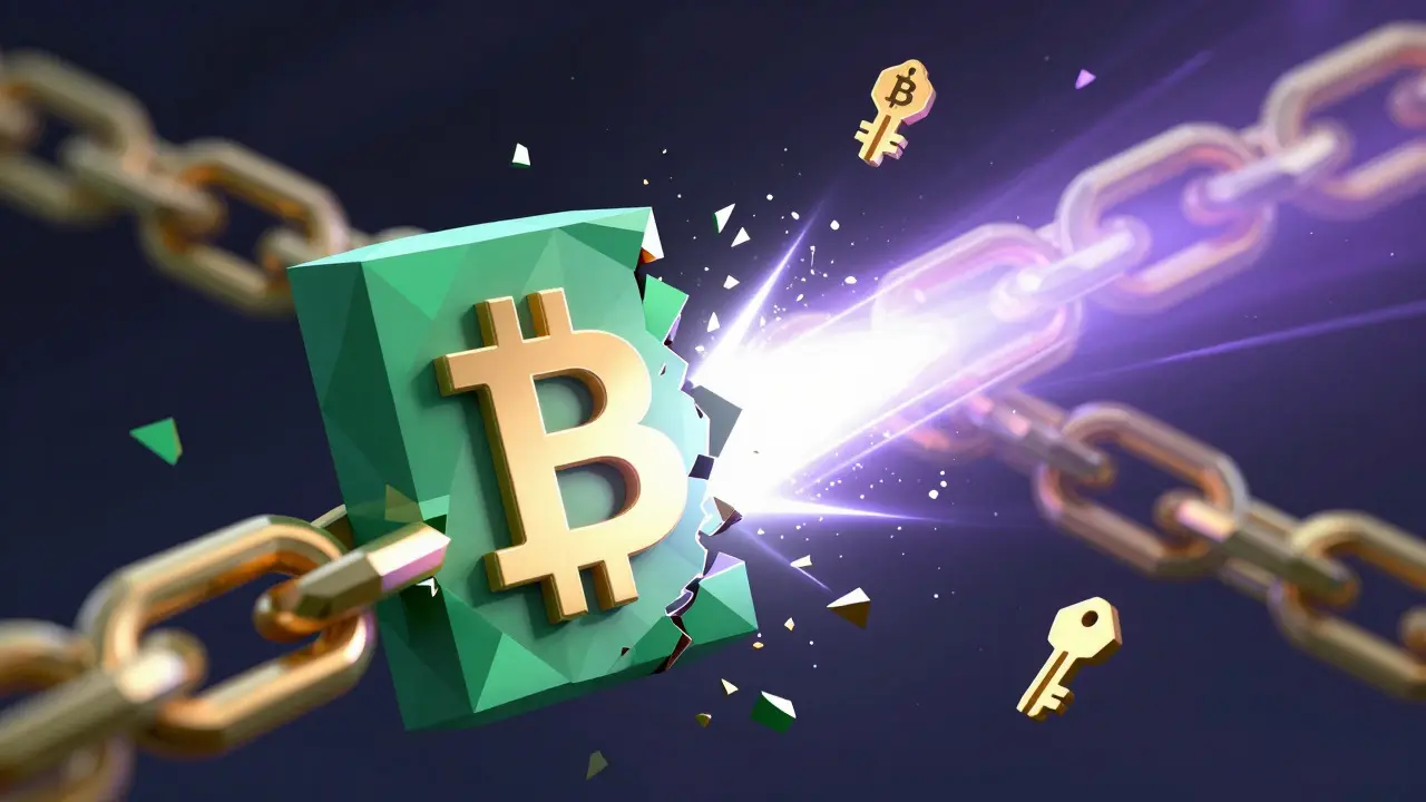 Low poly blockchain chain breaking under quantum attack