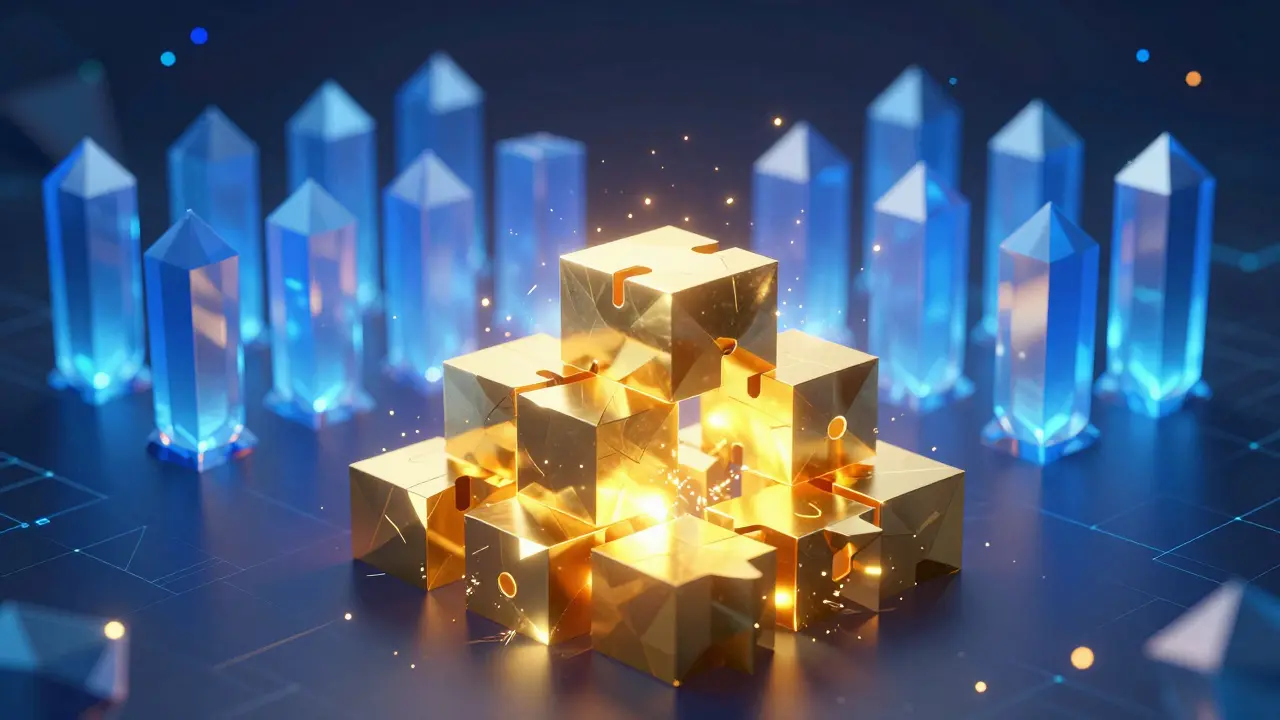 Low poly comparison of Proof-of-Work and Proof-of-Stake blockchain nodes