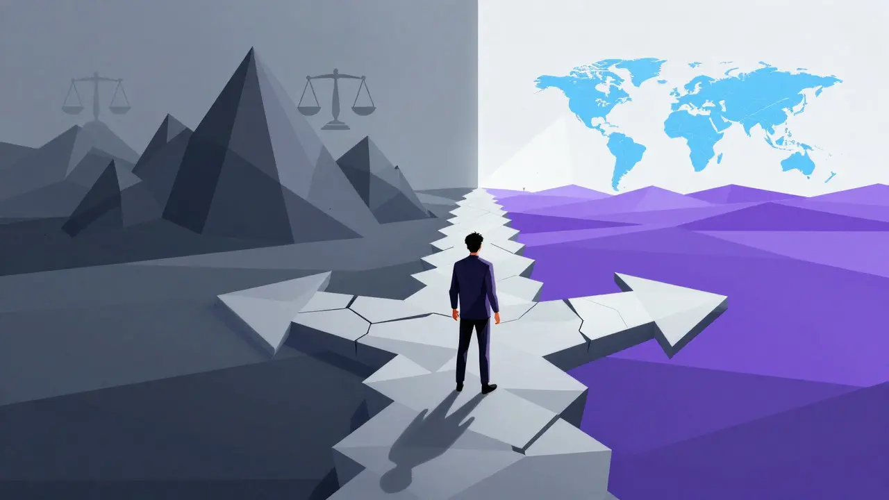 Low poly concept of legal risks vs opportunities in Bangladeshi crypto