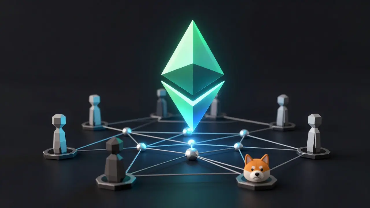 Low poly crypto network connecting advisors and community