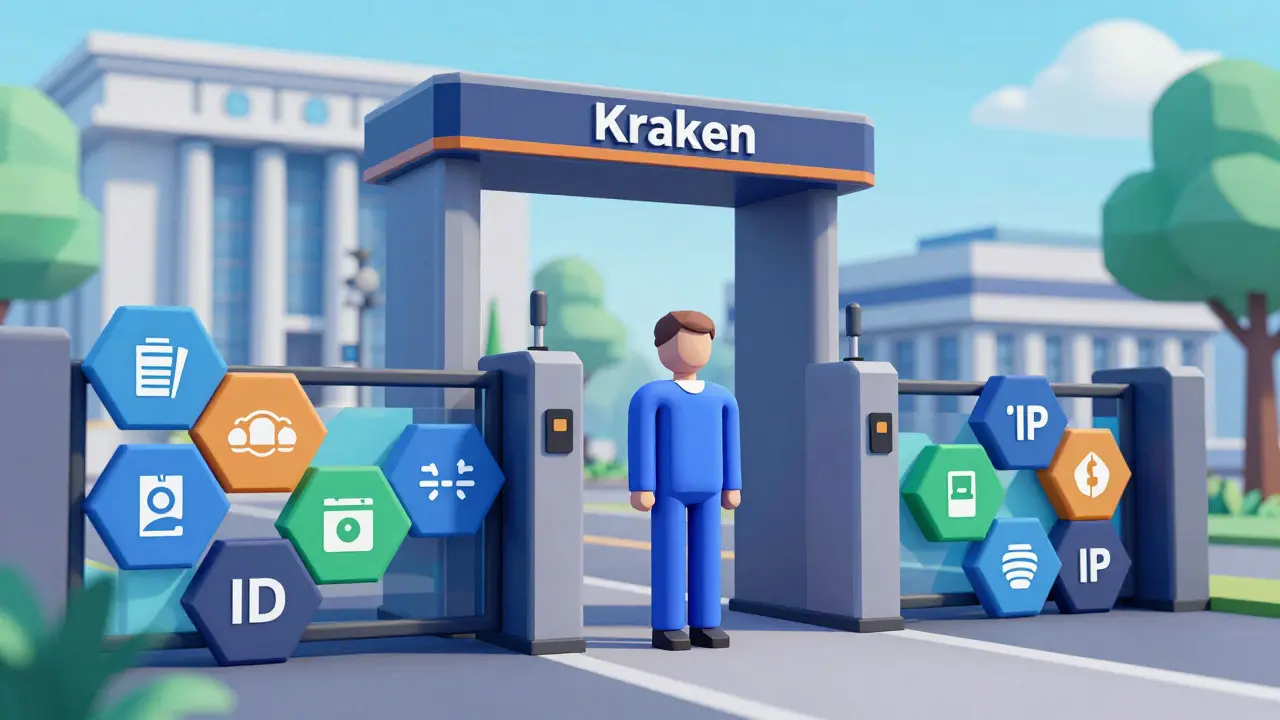 Low poly digital checkpoint illustrating strict identity verification process