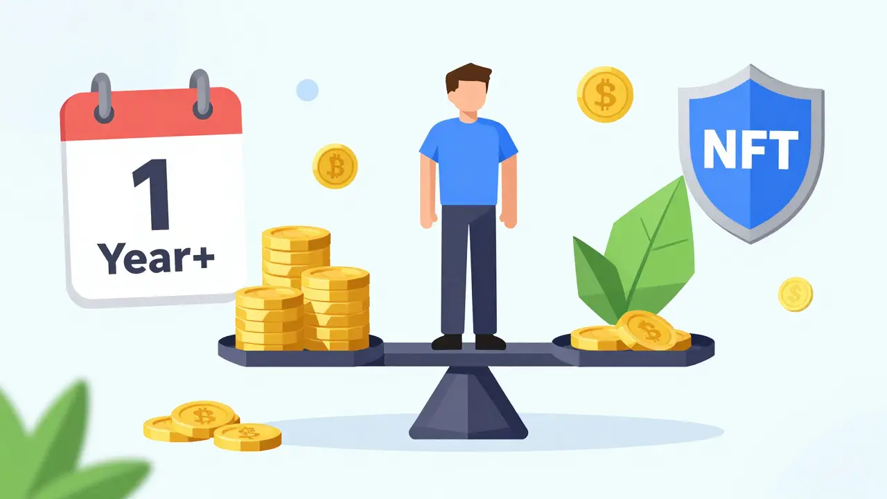Low poly graphic showing crypto tax planning strategies like holding and donating