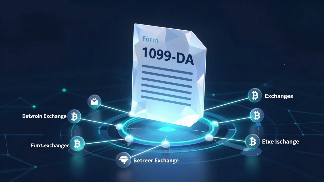 Low poly illustration of digital asset reporting forms connecting exchanges