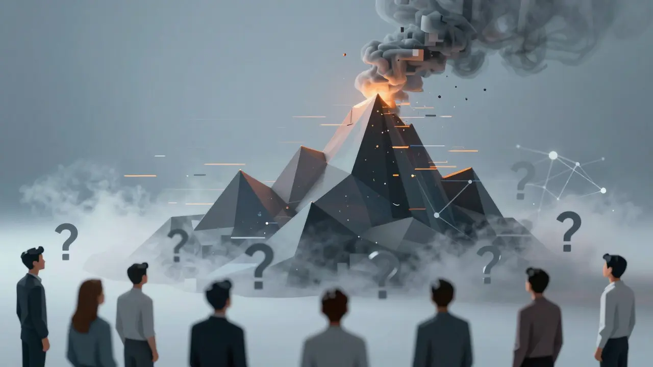 Abstract low poly art showing a dissolving chart representing fake trading volume
