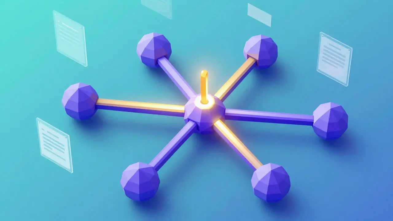 Abstract low poly network diagram highlighting a critical compliance bottleneck