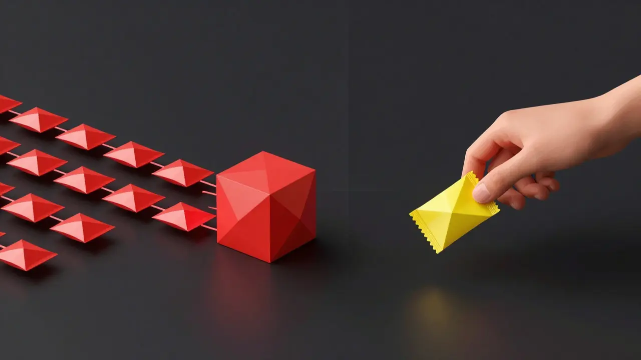 Low poly graphic showing automatic data push versus on-demand data pull.