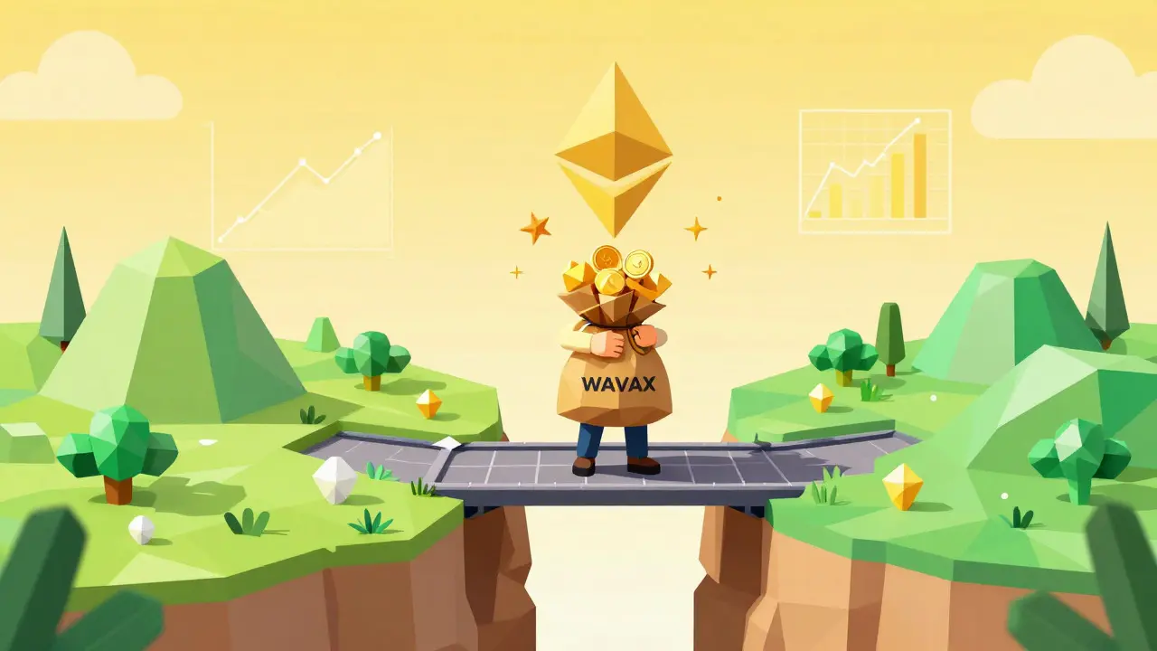 Low poly user accessing DeFi yields via WAVAX bridge
