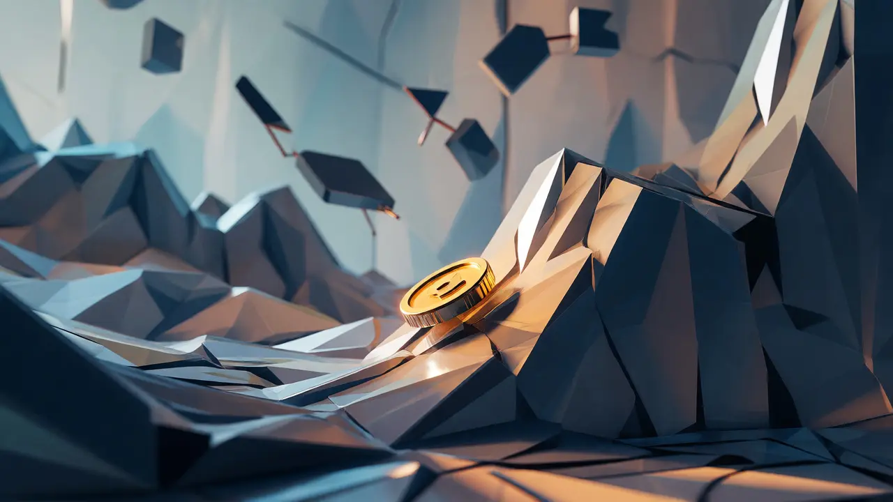 Isolated crypto token on volatile crystalline terrain