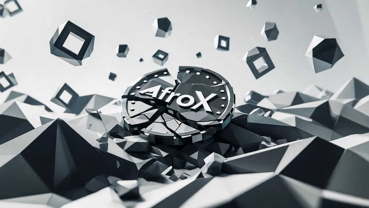 Shattered low-poly cryptocurrency token representing zero liquidity and market value.